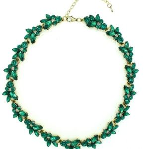 Hadley Necklace - Green/Emerald Glass Crystals
